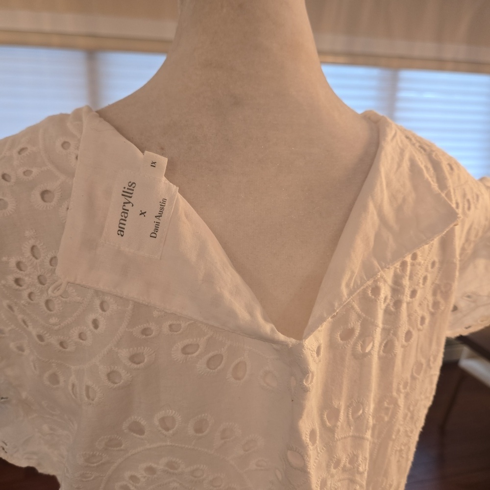 Amaryllis x Dani Austin White Cotton Eyelet Keyhole Balletcore Fairy Dress 1X - Picture 10 of 15